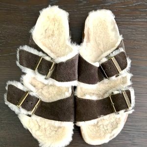 Birkenstocks with shearling insole.
